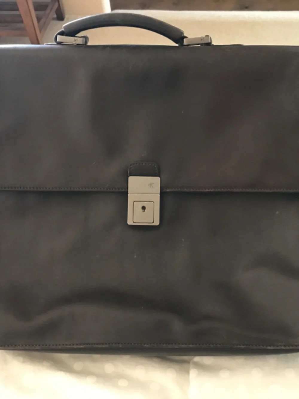 Calvin Klein Brown Leather Briefcase Messenger Bag